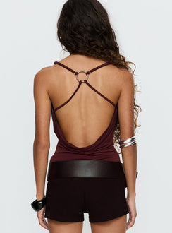 Nerolia Halter Ring Top Burgundy