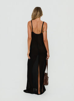Glacial Sheer Maxi Dress Noir