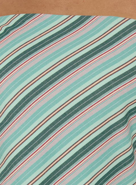 Elery Strapless Mini Dress Blue Stripe