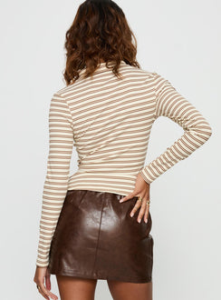 Wendey Button Up Long Sleeve Cream Stripe