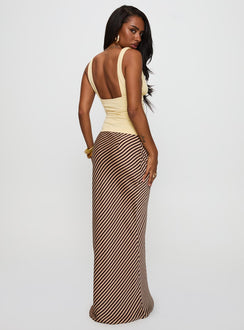 Designed with elegance, the Eliena Maxi Skirt Multi Tall womens-skirts in maxi length back view of model wearing