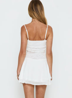 Memoria Lace Mini Dress White