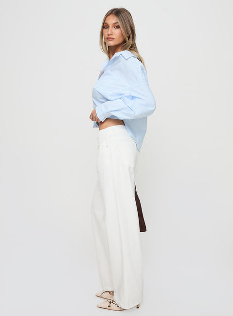 Ellanor Low Rise Straight Leg Jeans White Petite