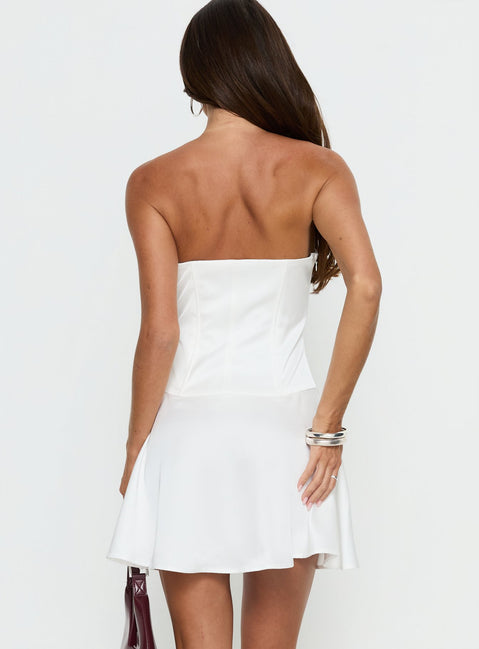 Natalisa Strapless Corset Mini Dress White