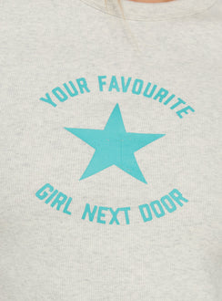 Your Favourite Girl Graphic Baby Tee Grey Marle