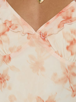 Aymi Frill Bust Detail Maxi Dress Multi Floral