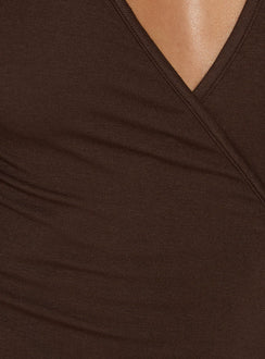 Lerissa Wrap Top Brown