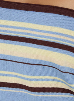 Osamie Knit Strapless Top Multi Stripe