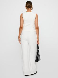 back view of model wearing Princess Polly Parklea Pants White Tall 