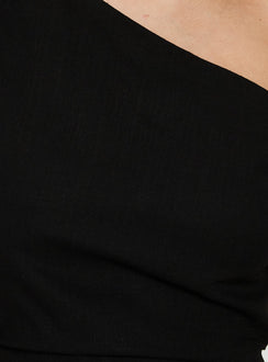 Izadonna Off Shoulder Cinched Mini Dress Black