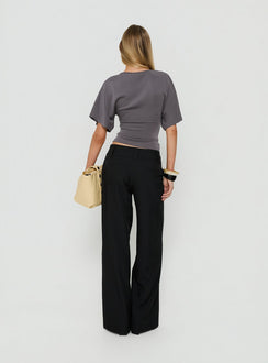 Presenting the Cedars Low Rise Pant Black womens-regular-pants with low-rise back view of model wearing