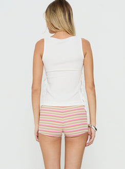 Klora Lace Trim Micro Boxer Shorts Pink Stripe