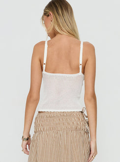 Moon Glow Lace Crochet Cami Top Cream