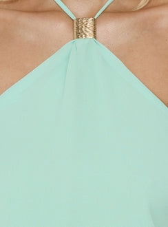 Dopamine Drapey Arrowneck Romper Mint