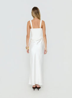 Ryana Corset Drape Maxi Dress White