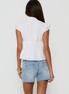 Luisanna Ultra Low Rise Relaxed Denim Shorts Light Vintage Blue