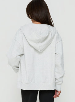 All Day Studded Oversized Hoodie Grey Marle