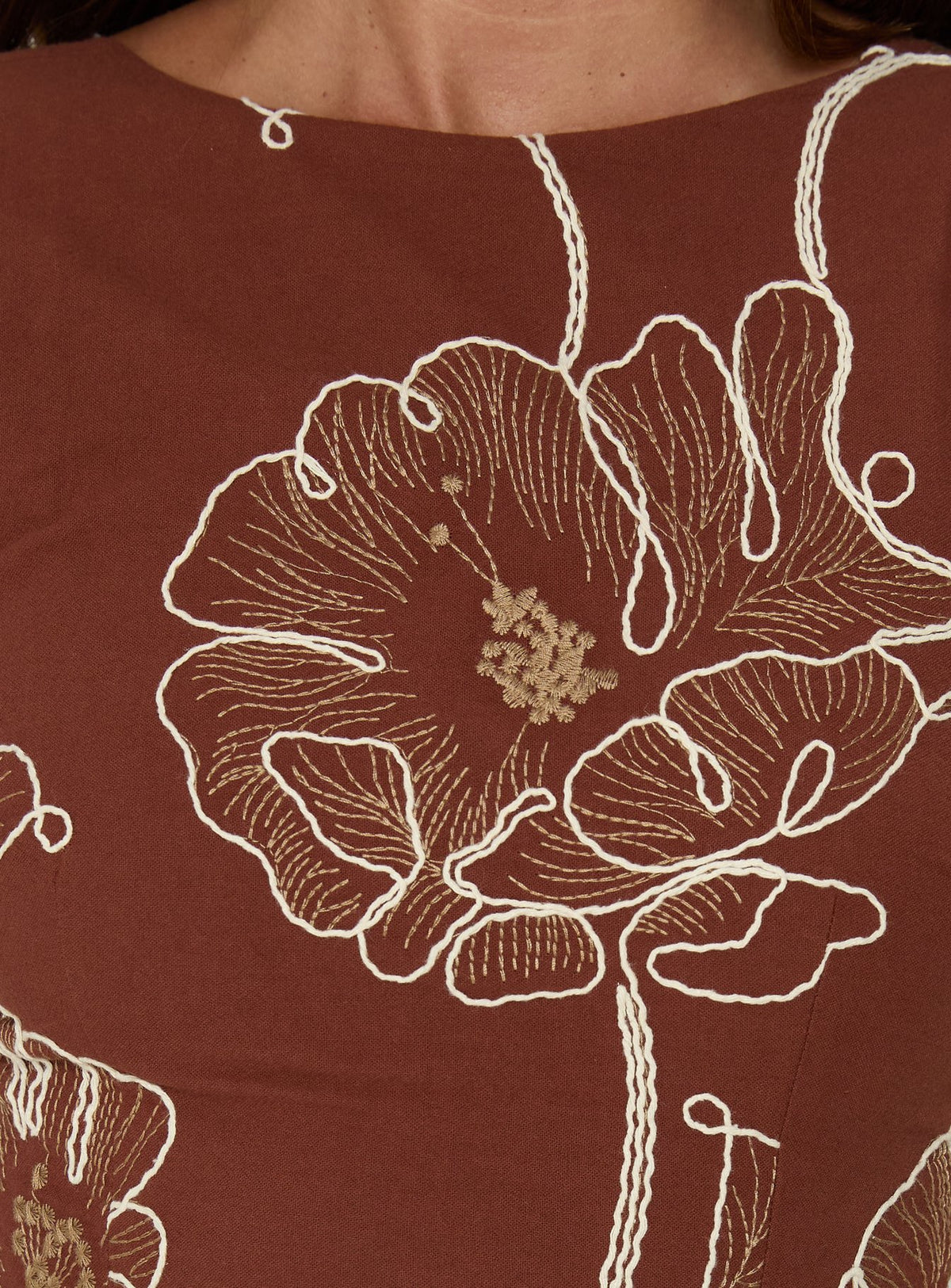 Wander And Drift Boatneck Romper Brown Floral Petite