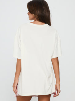 Lassie Girl Oversized Graphic Top Cream