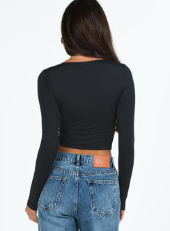 product Princess Polly Sleeveless Asymmetric Neckline  Candyce Long Sleeve Top Black