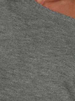 Ellisonn Off Shoulder Blouson Mini Dress Grey
