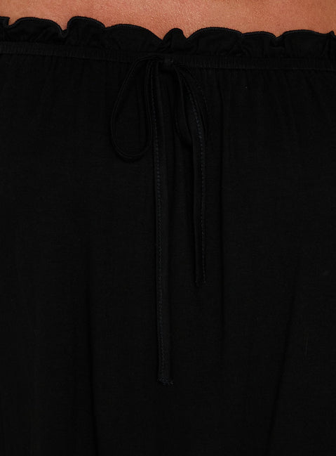 Stars Hollow Babydoll Off Shoulder Top Black