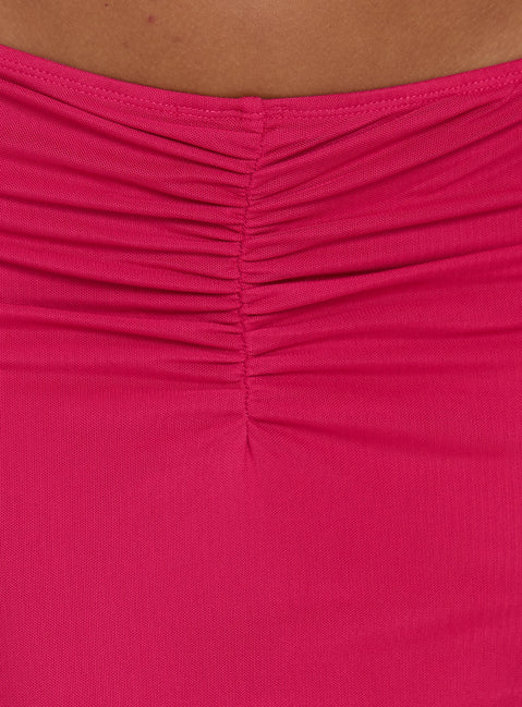 product Princess Polly Jailon Ruched Maxi Skirt Guava Maxi Skirts Skirts 