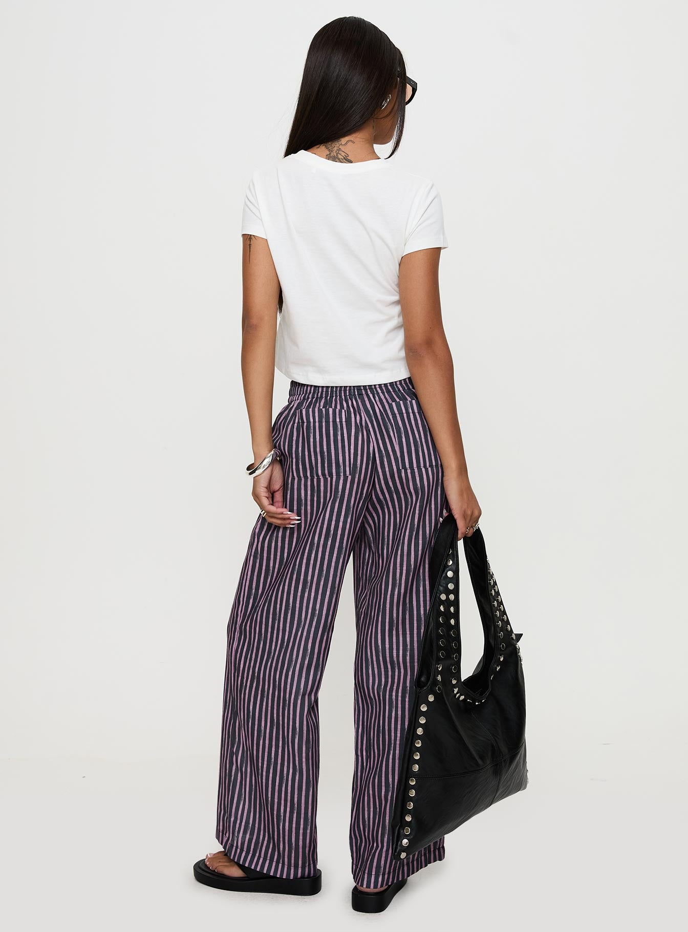 back view of model wearing Princess Polly Beach House Pants Multi 