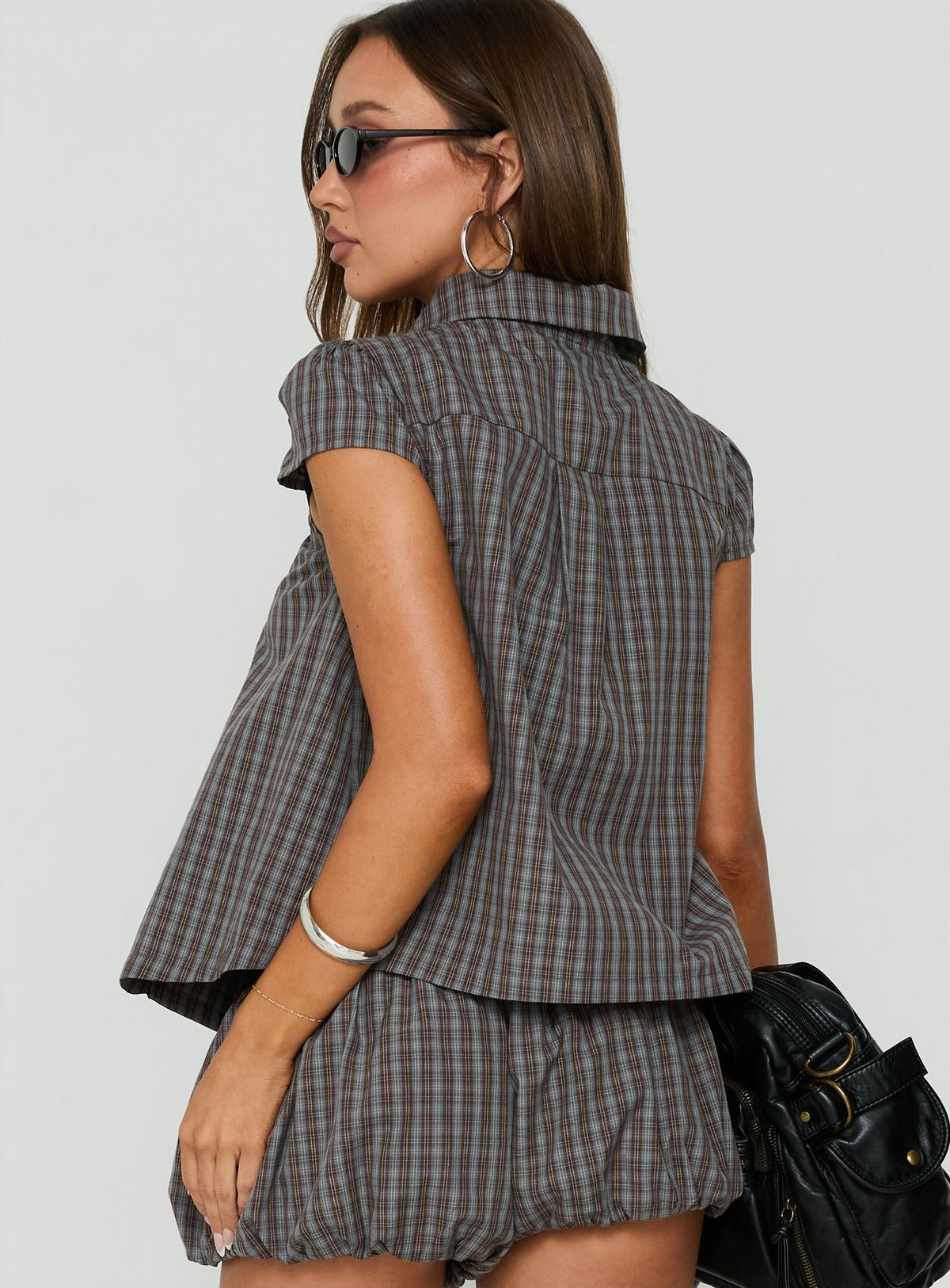 Tuckerr Trench Top Grey Check