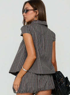 Tuckerr Trench Top Grey Check