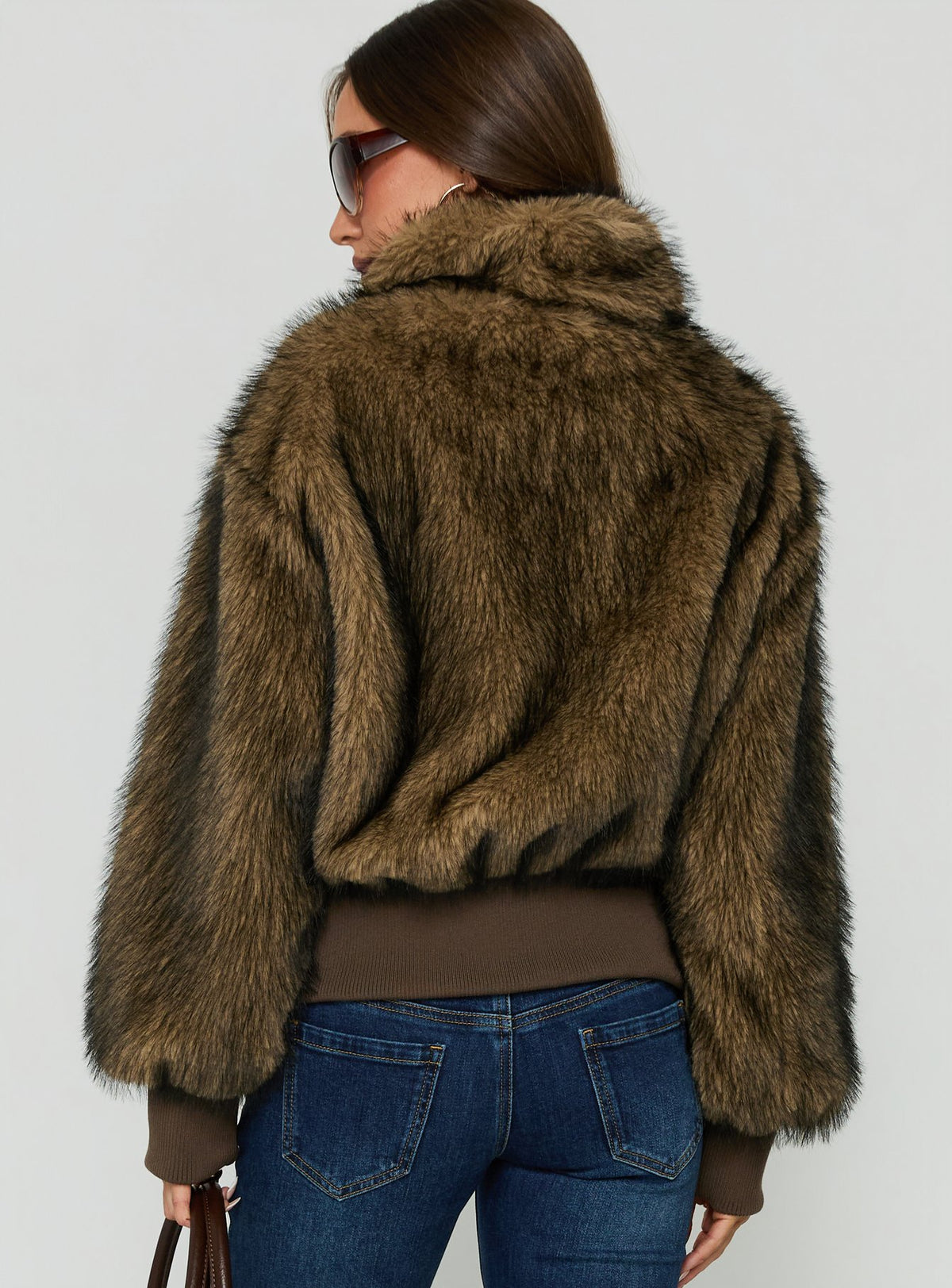 Luxia Faux Fur Funnel Neck Jacket Multi