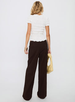 back view of model wearing Princess Polly Vendi Low Rise Pant Chocolate Low Rise Pants 