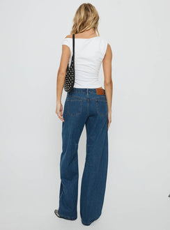 Tippie Low Rise Barrel Leg Jeans Mid Wash Mid Rise Jeans Jeans 