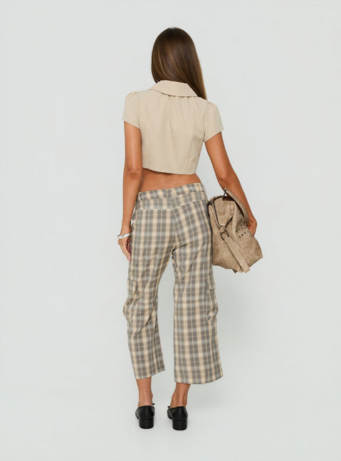 Indee Cropped Cargo Pants Check