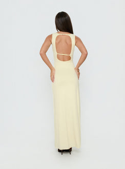 Frederica Plunge Maxi Dress Butter Yellow