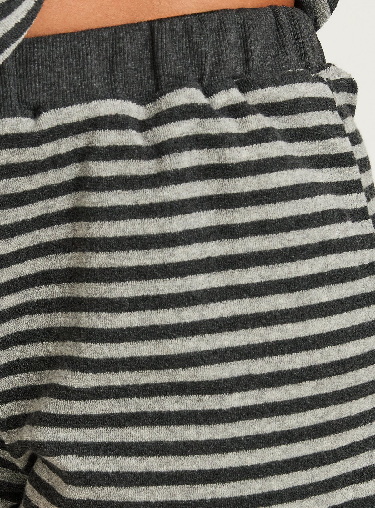 Selvina Terry Towelling Shorts Grey Stripe