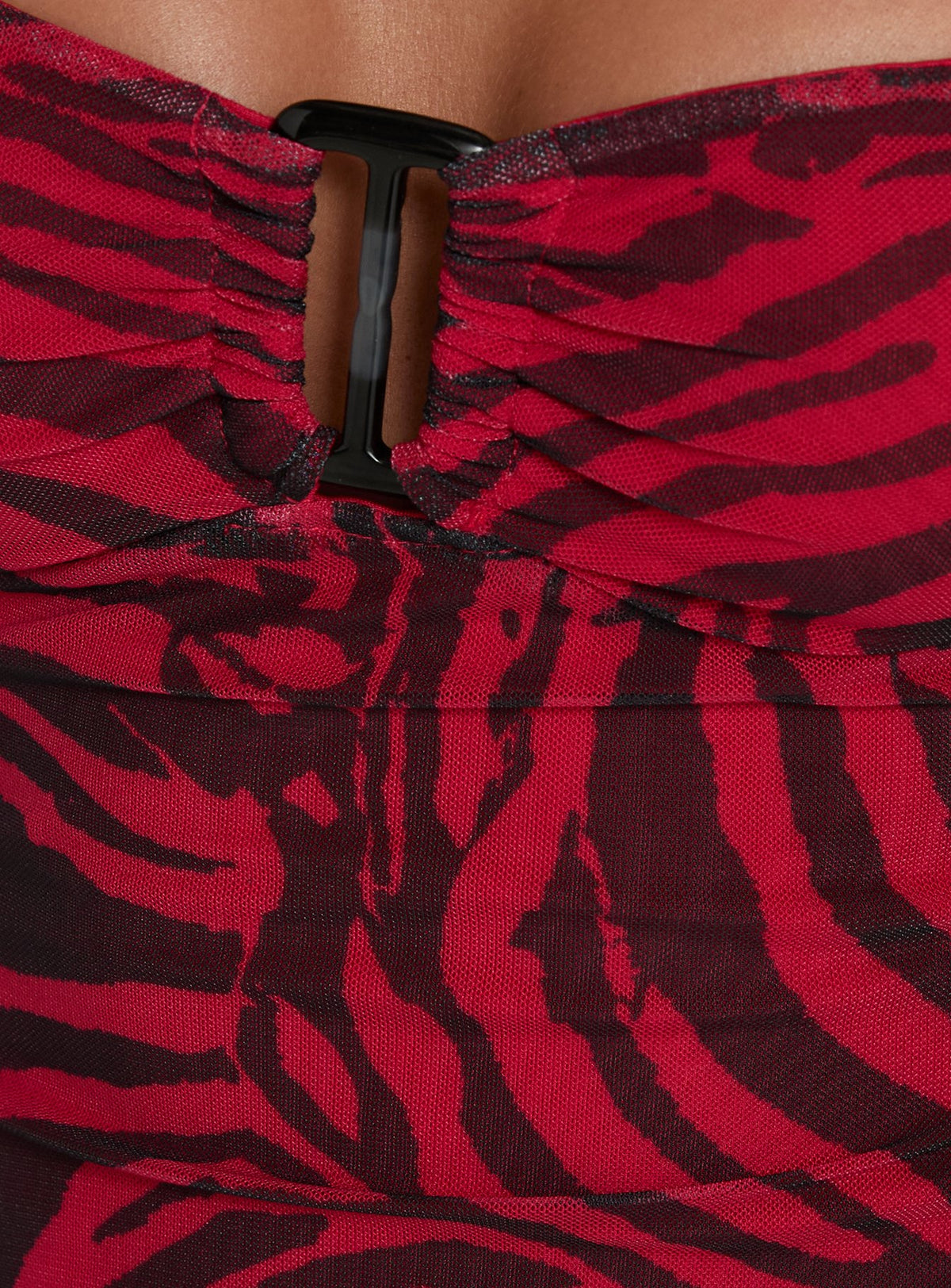 Cielo Mesh Halter Top Red Zebra