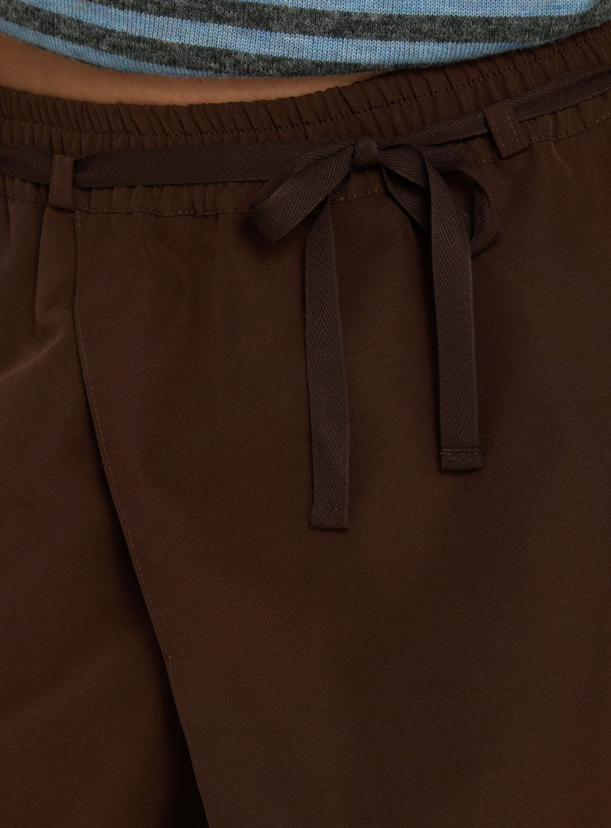 Featuring the Signora Elasticated Waist Pants Chocolate womens-regular-pants with high-rise wide-leg design and drawstring detail Princess Polly