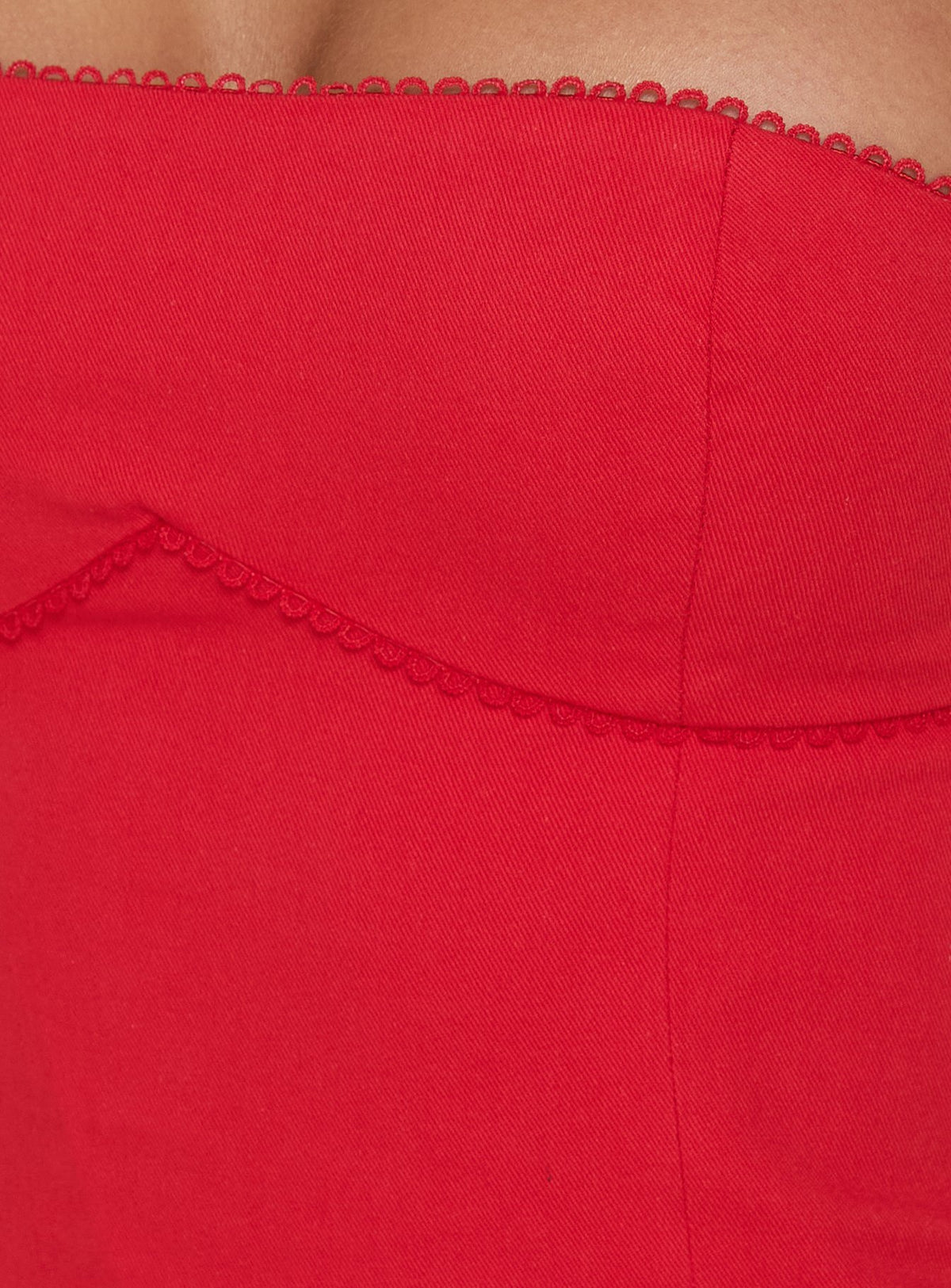 Austina Strapless Drop Waist Mini Dress Red