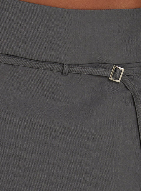 Losanna Buckle Mini Skirt Charcoal