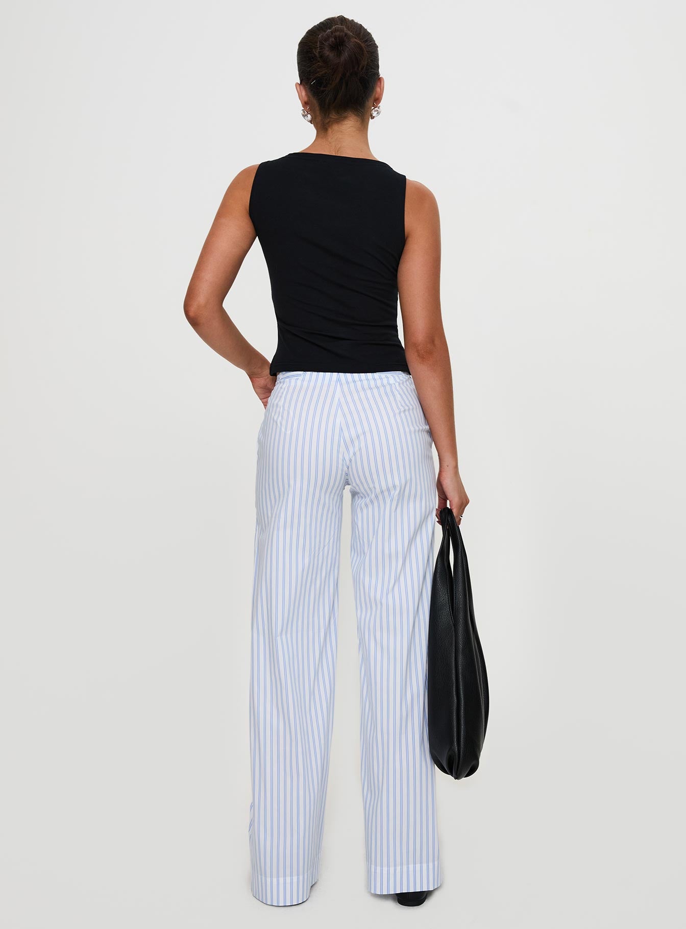 Collied Low Rise Pants Blue / White Stripe High Rise Pants Pants 