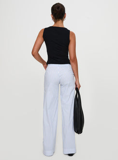 Collied Low Rise Pants Blue / White Stripe High Rise Pants Pants 