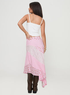 back view of model wearing Princess Polly Rennar Maxi Skirt Multi Maxi Skirts Skirts 
