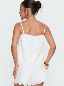 Madison Avenue Embroidered Detail Top White