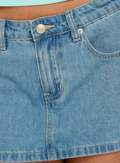 Veyro Micro Denim Skort Mid Blue