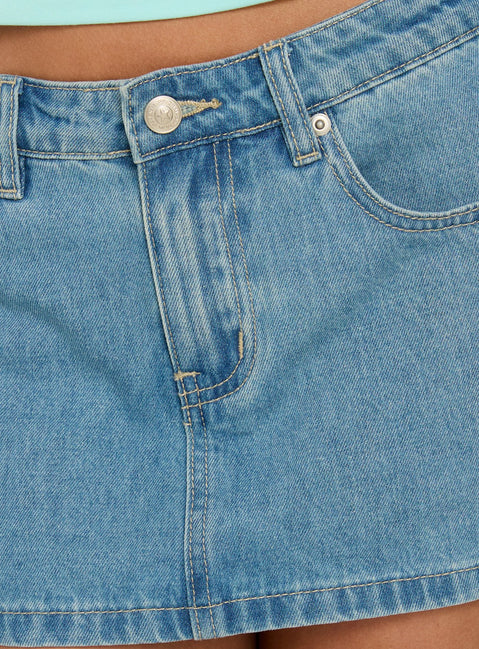 Veyro Micro Denim Skort Mid Blue