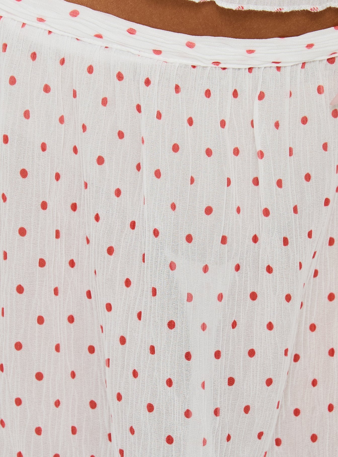 Crafted from the Ford Maxi Skirt White Red Polka Dot womens-skirts with maxi length Princess Polly