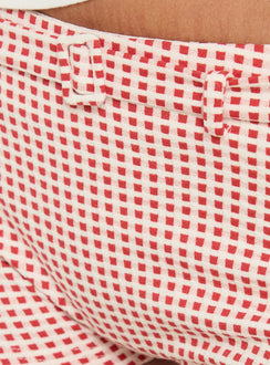 Fast Cars Micro Shorts Red Gingham