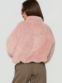 Jordynn Fleece Zip Through Jacket Dusty Pink