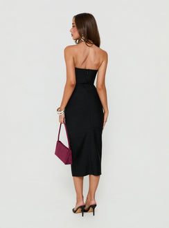 Eastonn Strapless Bandage Midi Dress Black